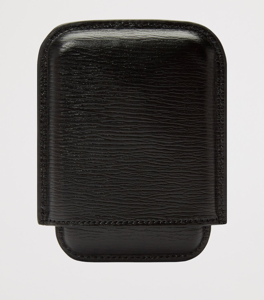 WOLF Leather W Moulded Card Holder compact design, imported from the UK