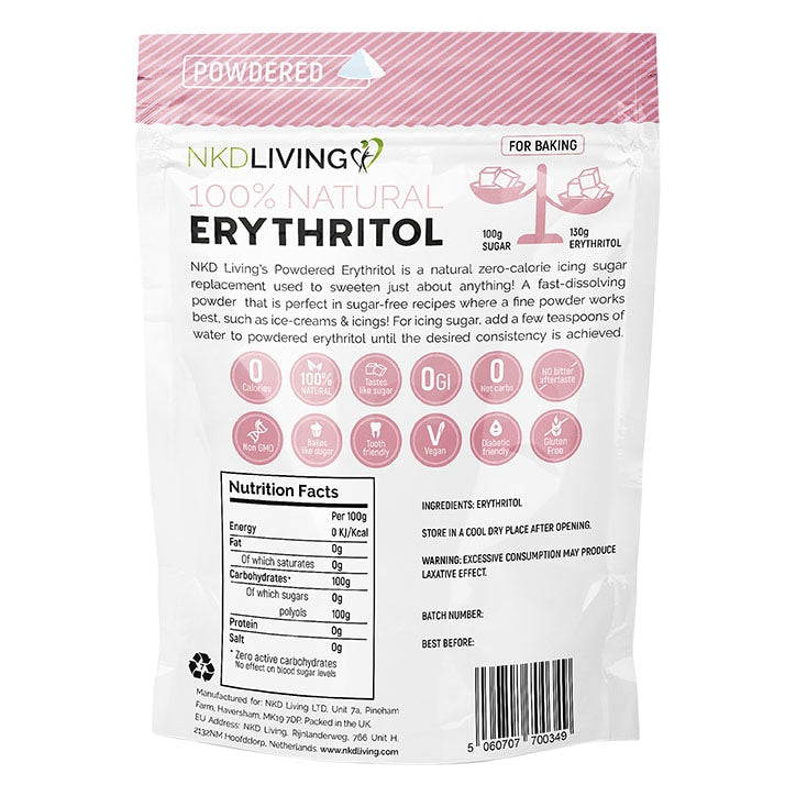 NKD Living Erythritol Powdered Natural Icing Sugar Alternative 200g GOODS Holland&Barrett