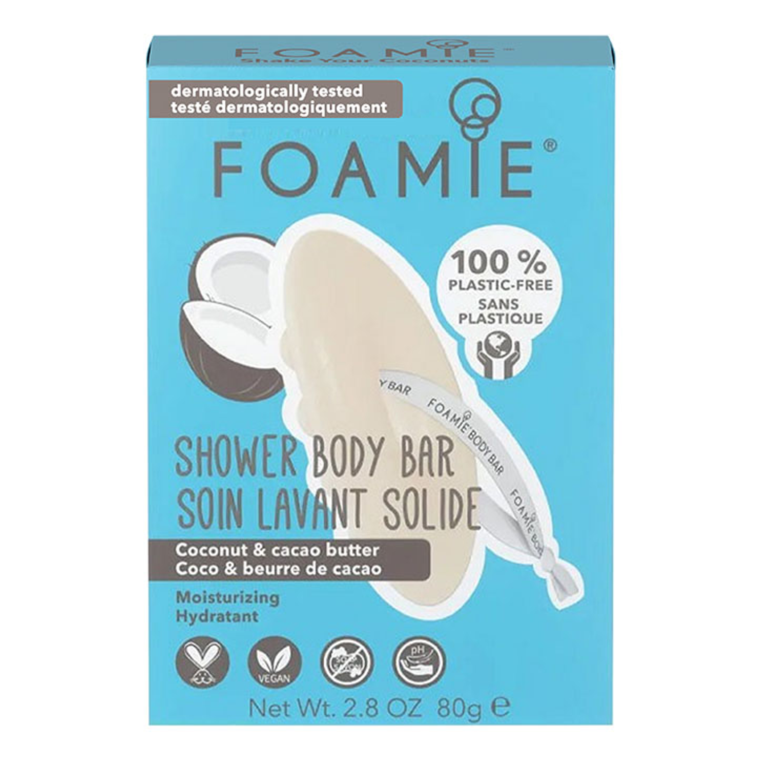 Foamie Coconut & Cacao Butter Body Bar 80G - Coconut & Cacao