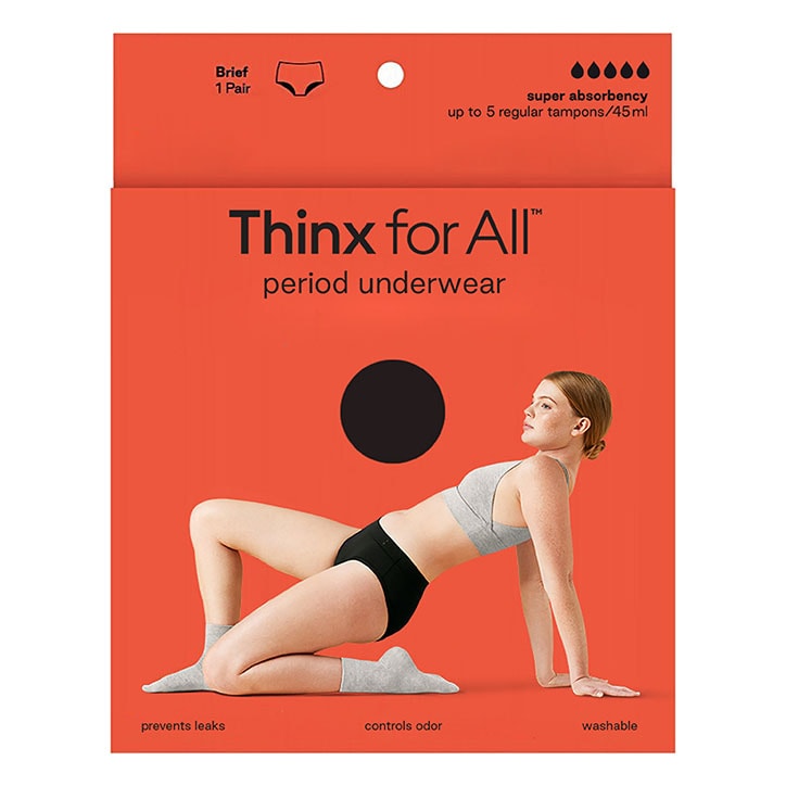 Thinx For All Super Brief in Black - Size XS GOODS Holland&Barrett   