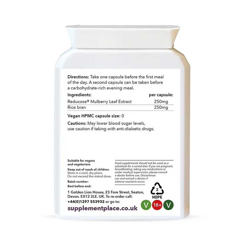 Supplement Place Reducose Mulberry Leaf Extract 250mg 60 capsules (British brand)