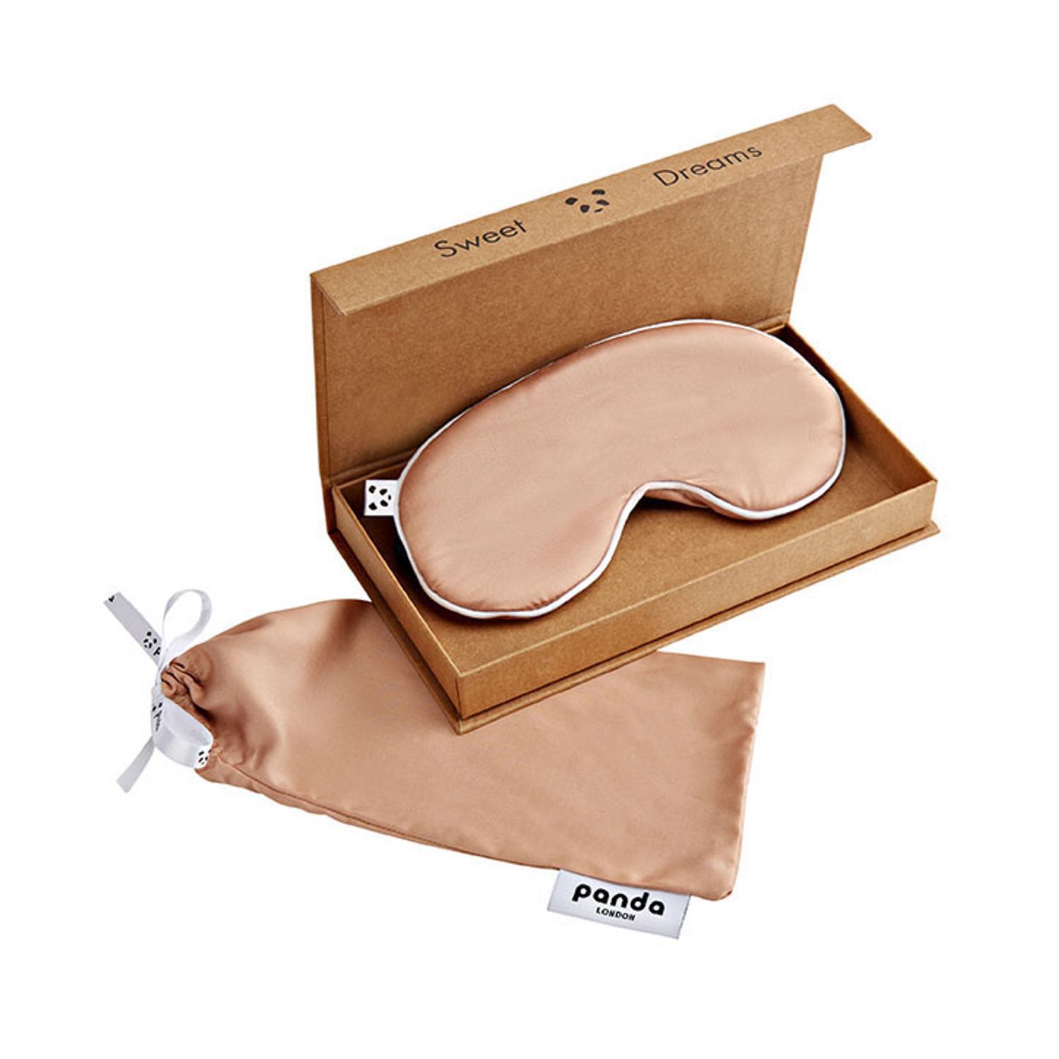 Panda London 100% Bamboo Eye Mask - Eclipse Black - Vintage Pink
