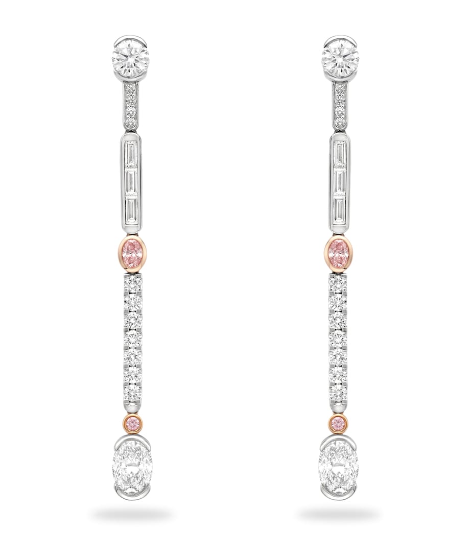 Boodles diamond drop earrings in platinum and rose gold - British product