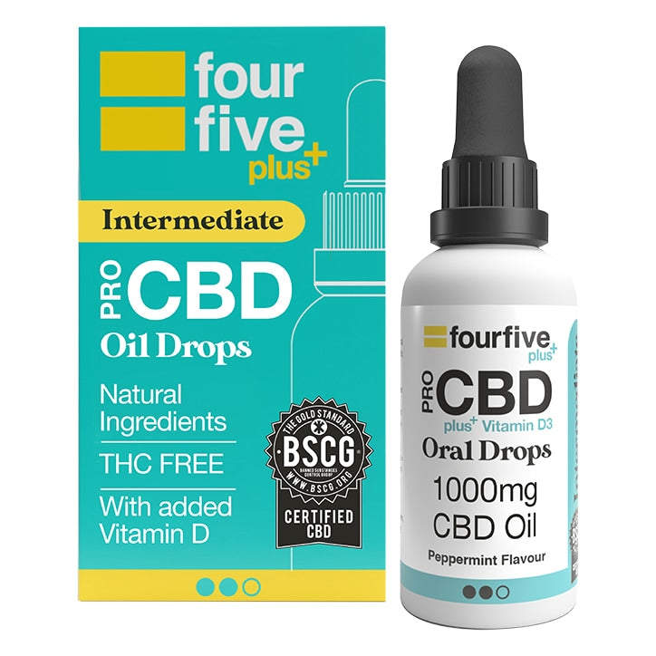 fourfive CBD Vitamin D3 Peppermint Oil 1000mg 30ml GOODS Holland&Barrett   