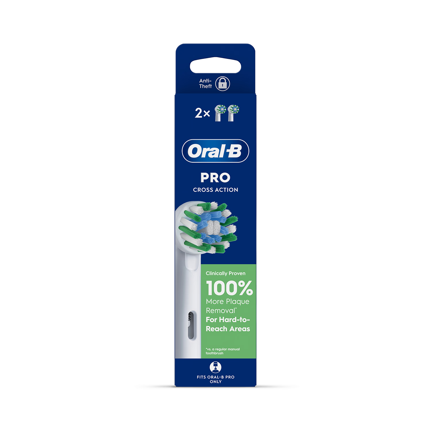 Oral-B Pro Cross Action toothbrush heads 2 count (British brand)