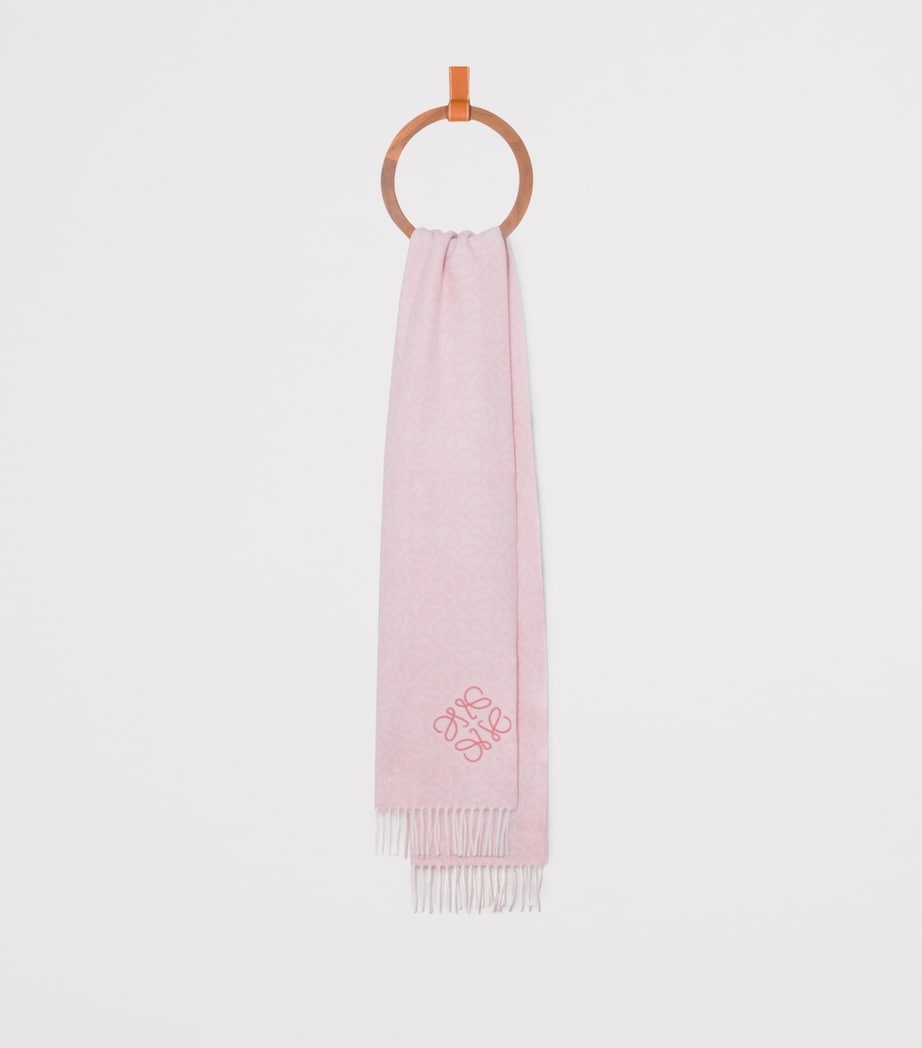 LOEWE Wool-Cashmere Anagram Scarf, imported from the UK