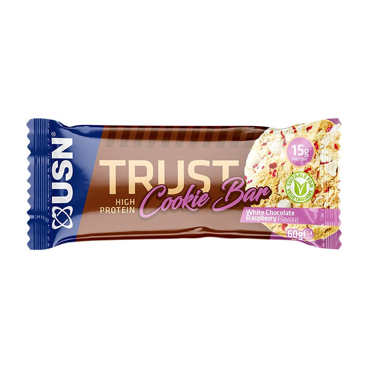 USN Trust White Chocolate & Raspberry Cookie Bar 60g