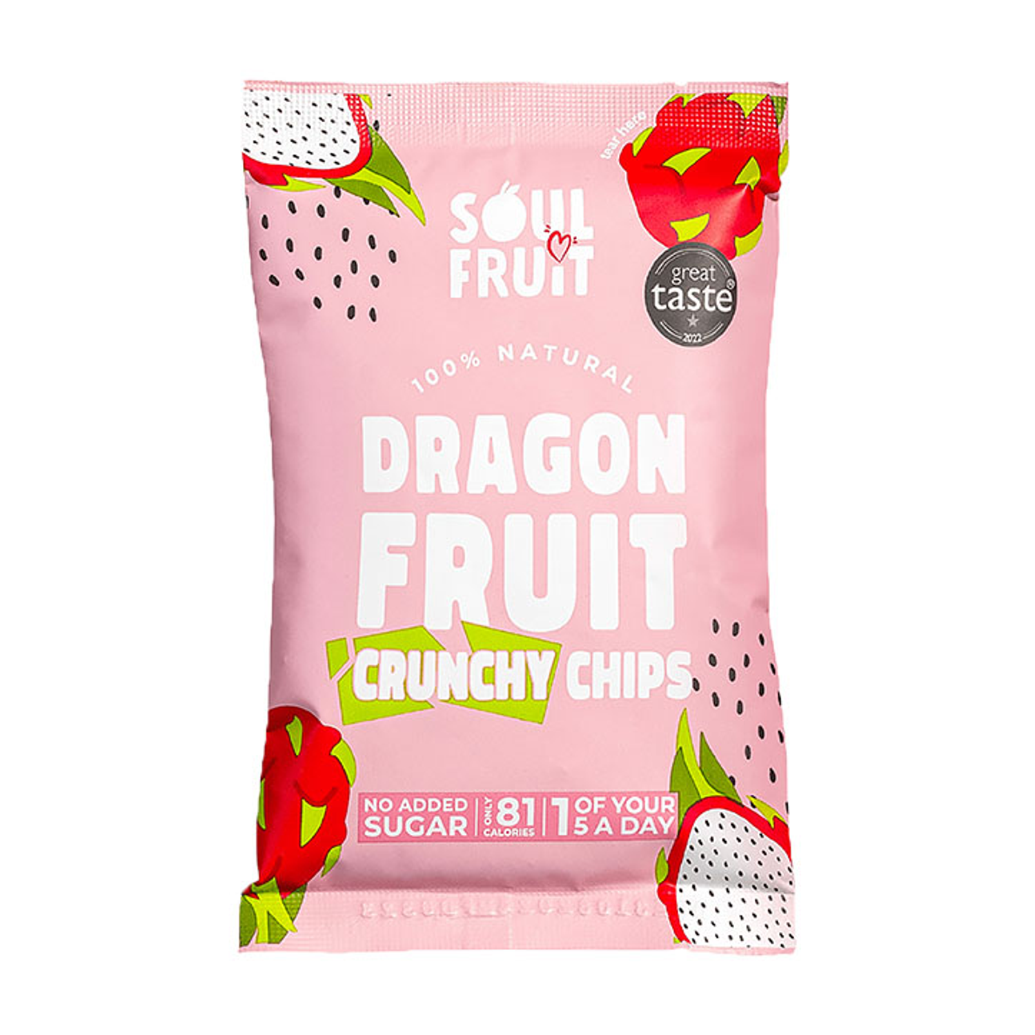 Soul Fruit Crunchy Dried Dragon Fruit Chips 20g - Dragon Fruit