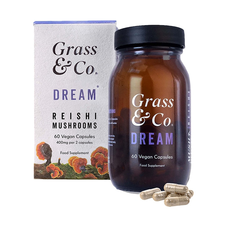 Grass & Co. DREAM Reishi Mushrooms with Magnesium + Sage, 60 Vegan Capsules