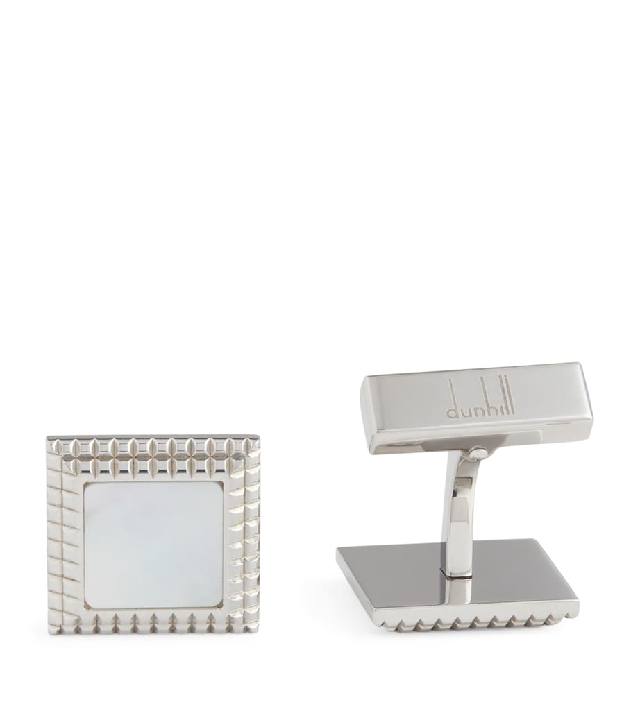 Dunhill sterling silver cufflinks with mother of pearl (British brand)