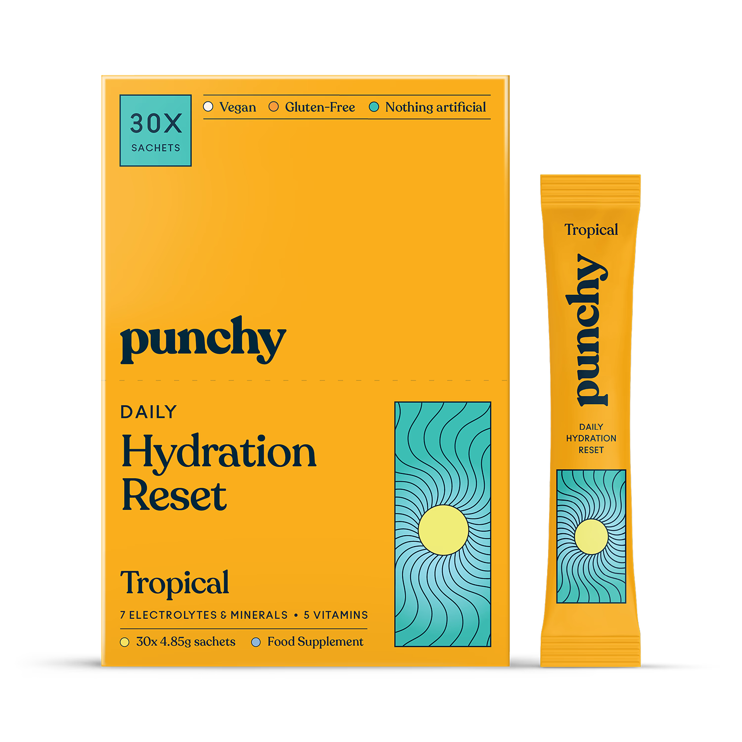 Punchy hydration supplement Tropical 30 sachets (British brand)