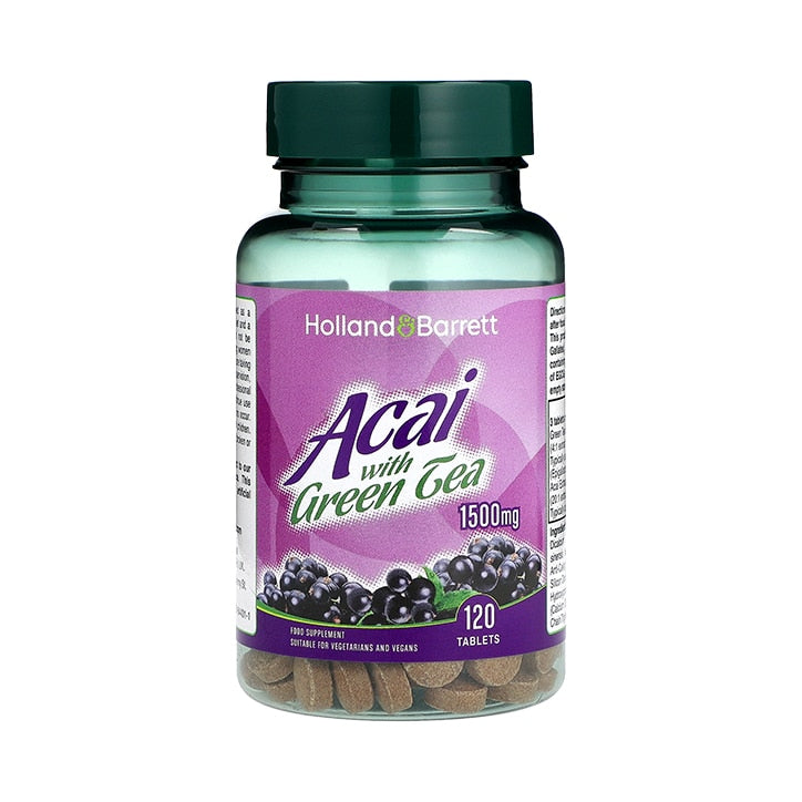 Holland & Barrett Acai with Green Tea 1500mg 120 Tablets GOODS Holland&Barrett