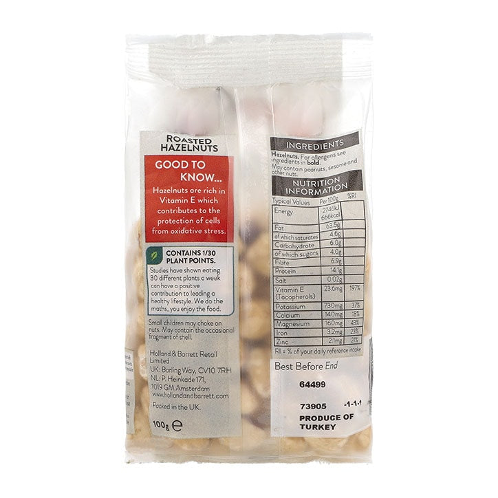 Holland & Barrett Roasted Hazelnuts 100g