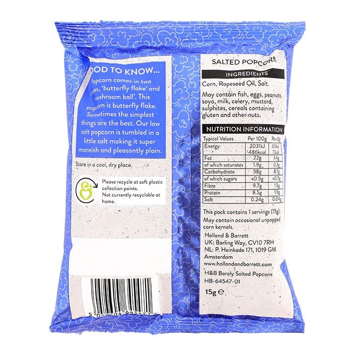 Holland & Barrett Popcorn Barely Salted 15g GOODS Holland&Barrett