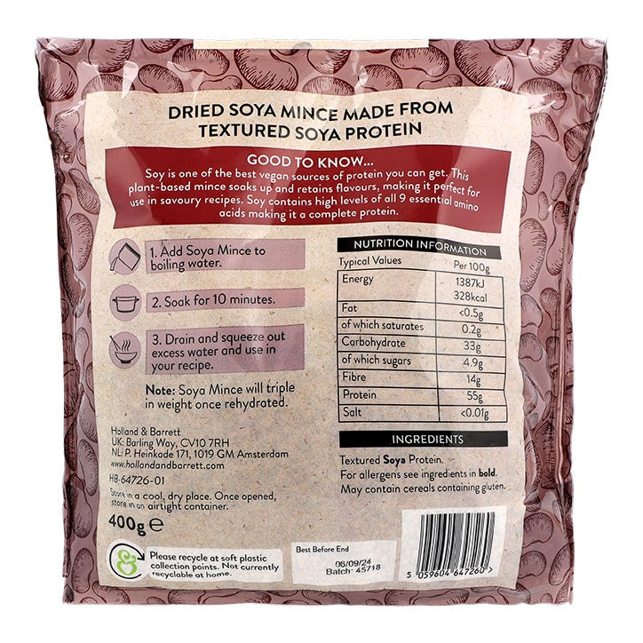 Holland & Barrett Soy Protein Mince 400g GOODS Holland&Barrett