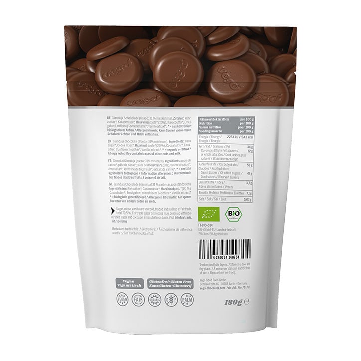 Vego Fine Hazelnut Gianduja Hot Chocolate Melts 180g