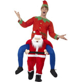 Smiffys Piggyback Santa costume with mock legs (British brand)