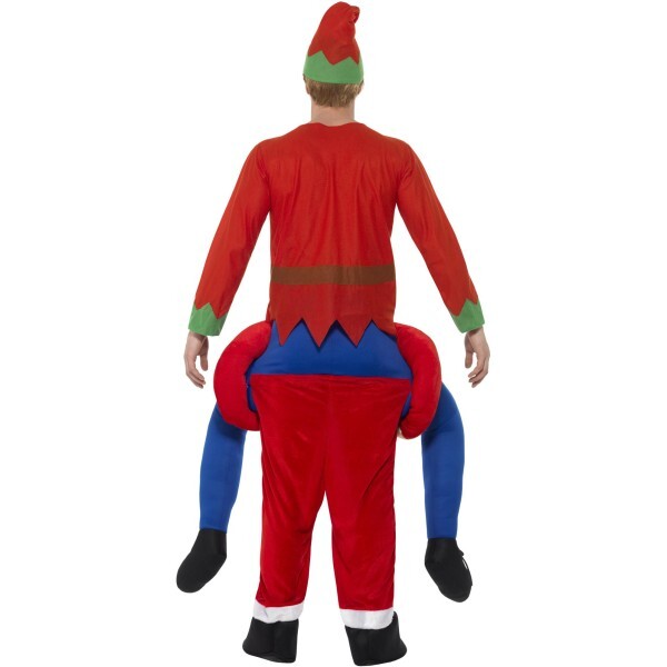 Smiffys Piggyback Santa costume with mock legs (British brand)