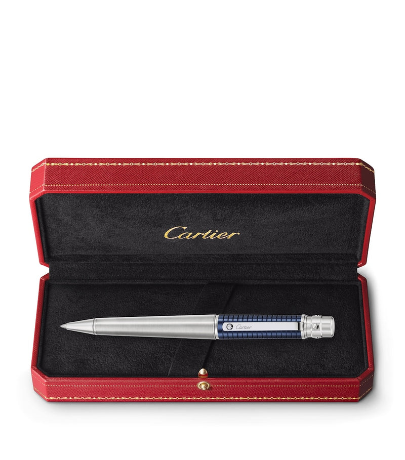 Cartier Santos de Cartier ballpoint pen with etched logo, 14cm length - British product