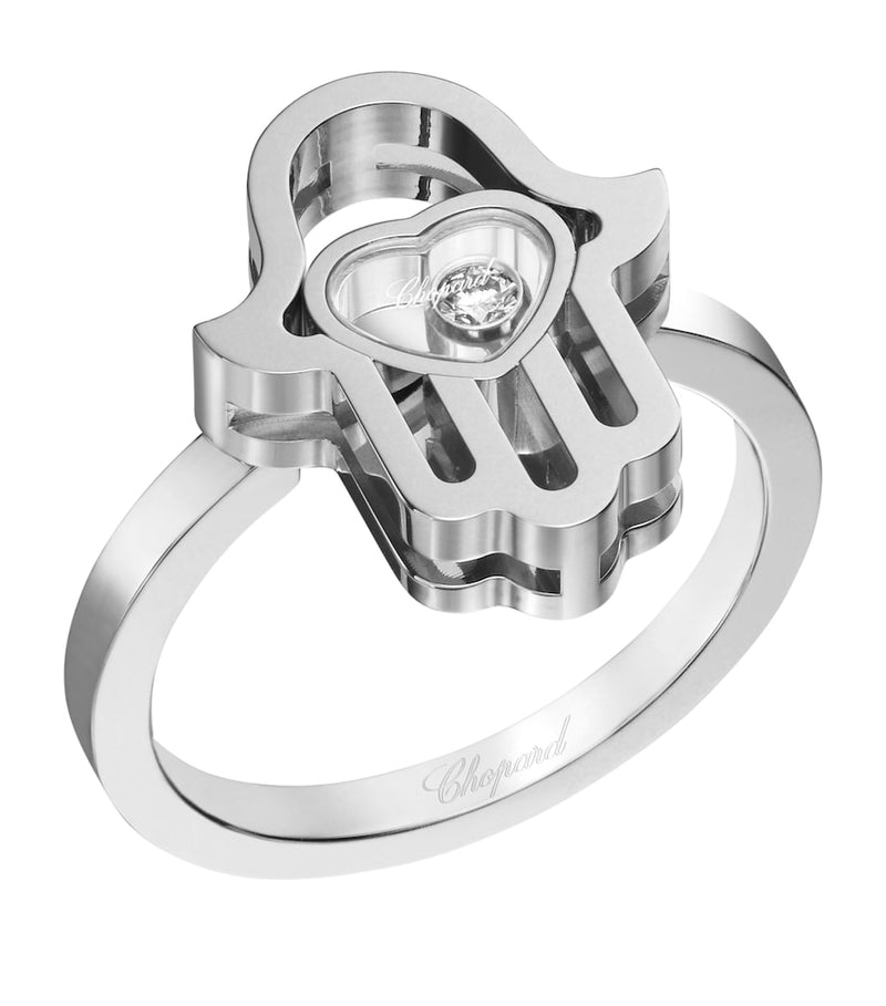 Chopard Happy Diamonds ring white gold diamond, imported from the UK