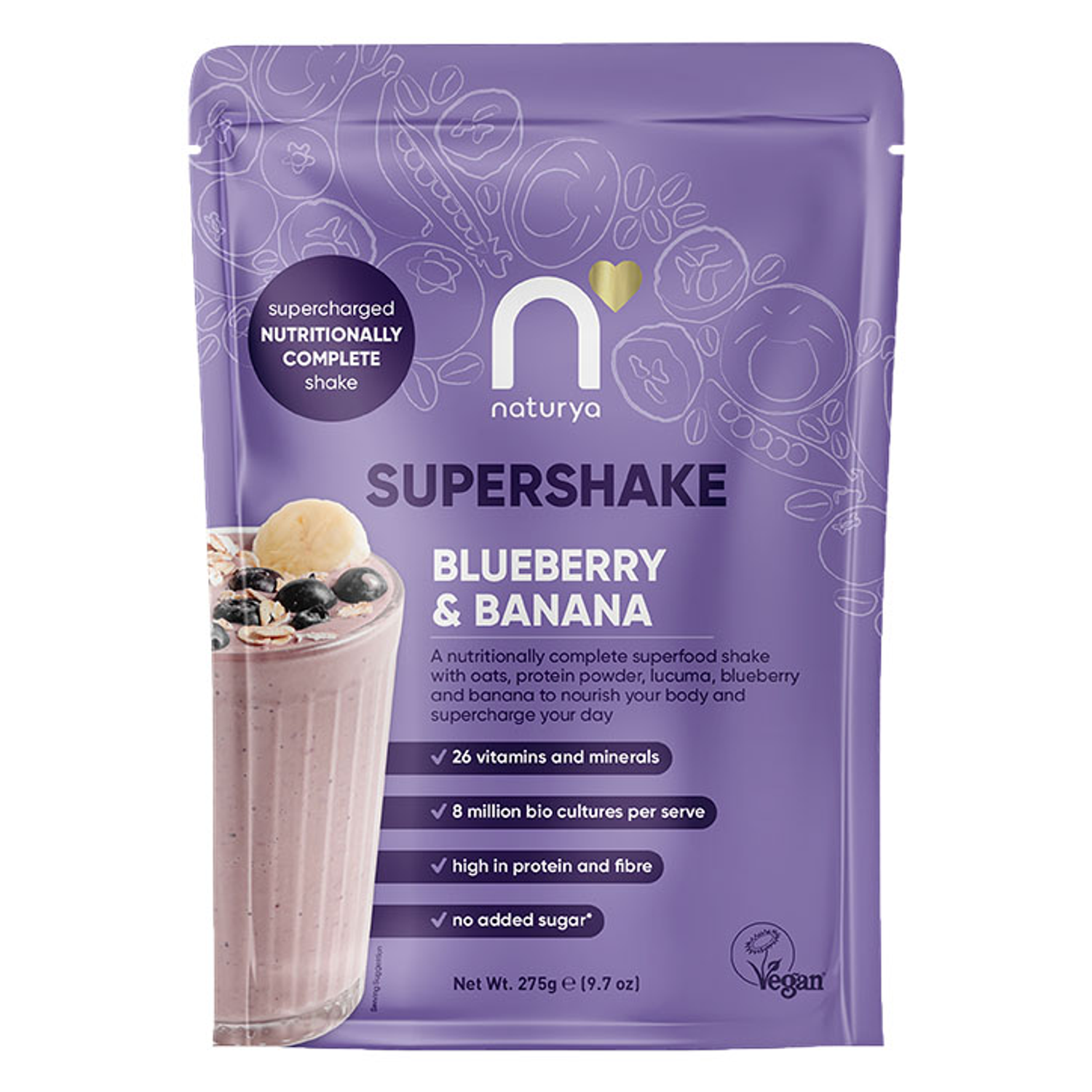 Naturya SuperShake Blueberry & Banana 275g - Blueberry & Banana