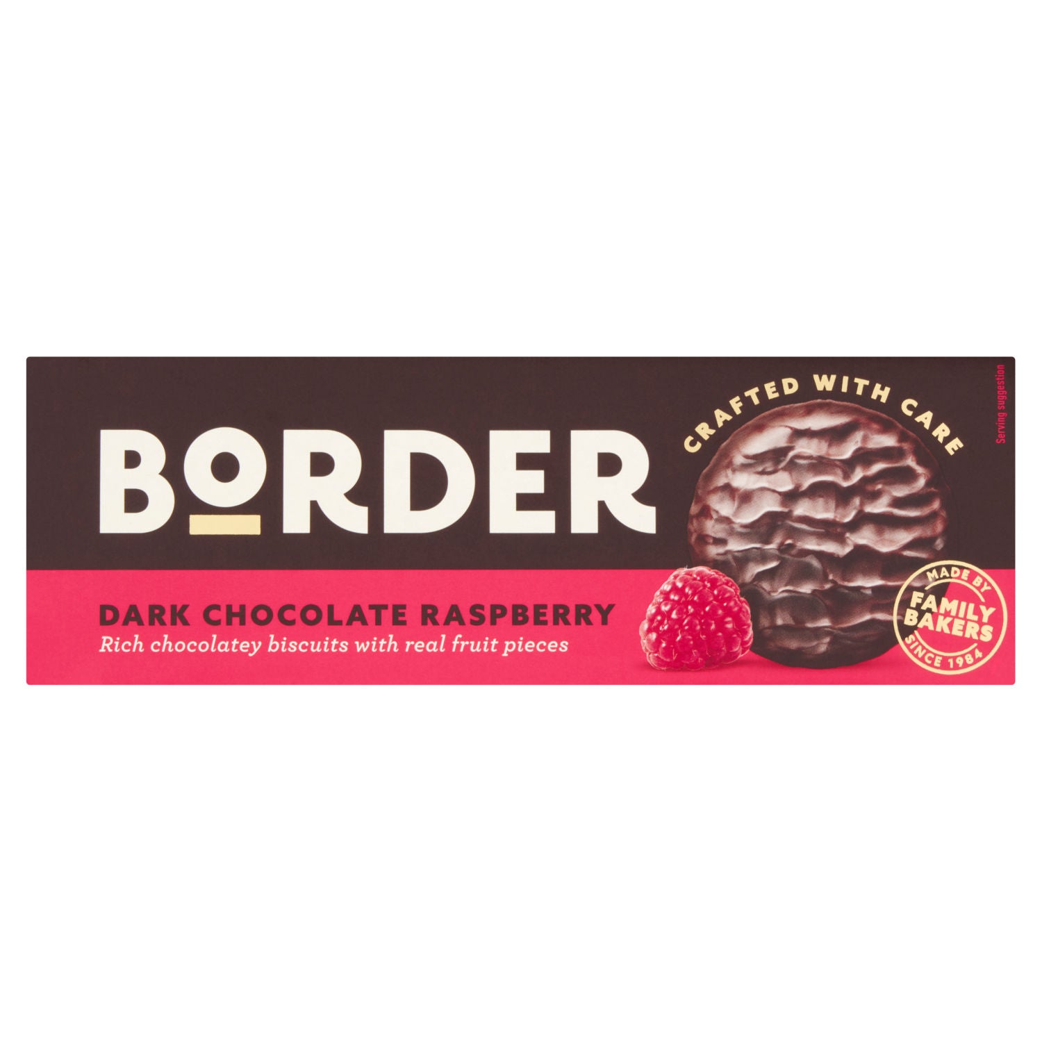 Border dark chocolate raspberry biscuits 150g (British brand)