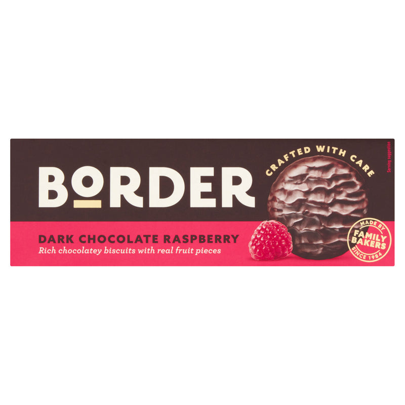 Border dark chocolate raspberry biscuits 150g (British brand)
