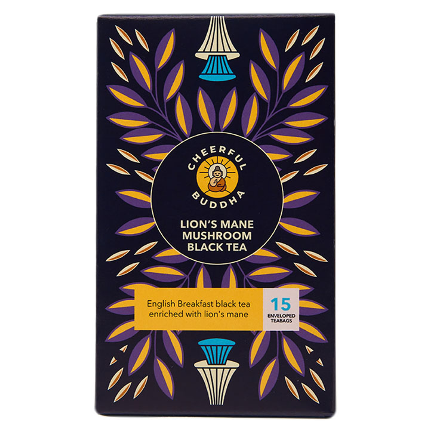 Cheerful Buddha Lion's Mane Mushroom Green Tea 15 Tea Bags - Black Tea