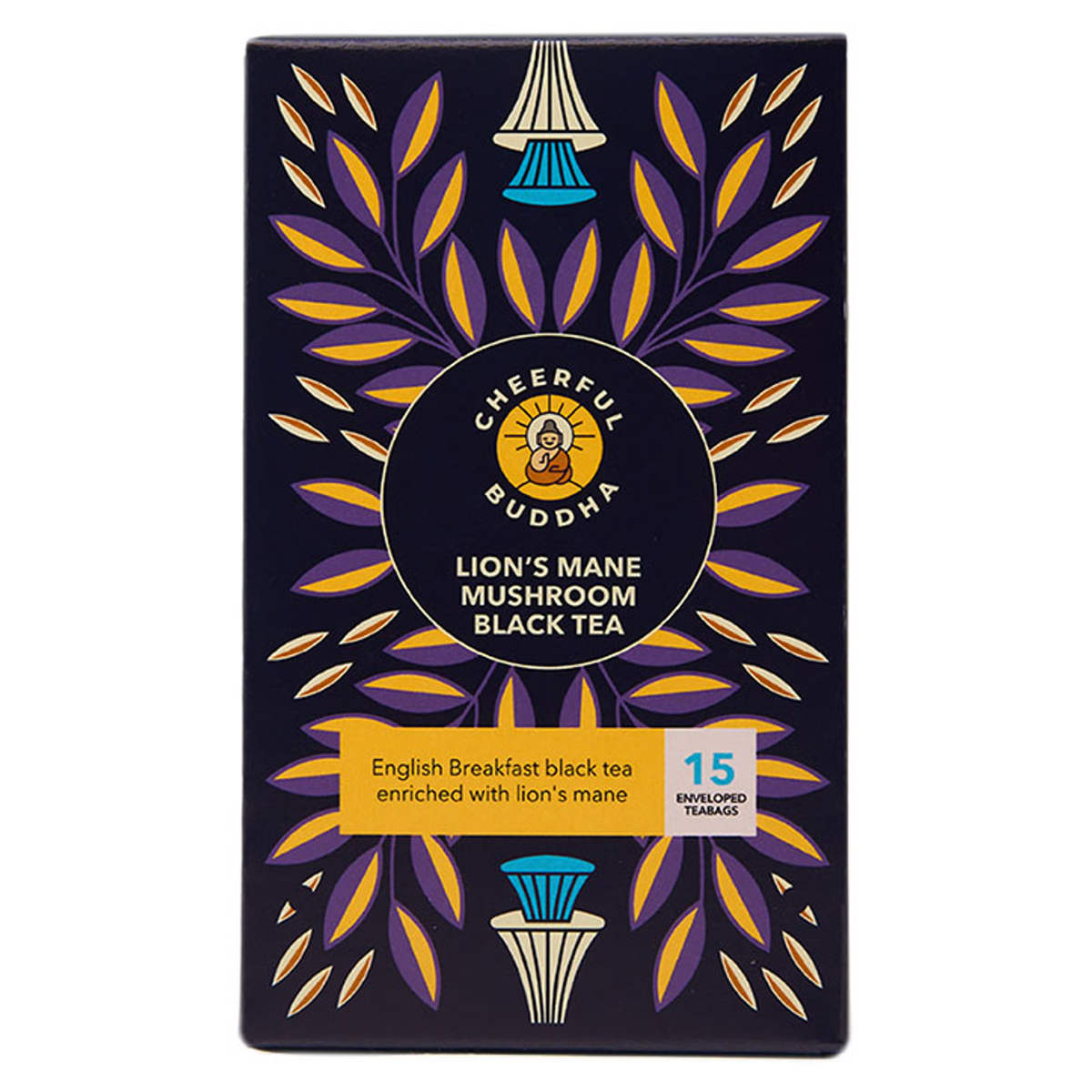 Cheerful Buddha Lion's Mane Mushroom Green Tea 15 Tea Bags - Black Tea