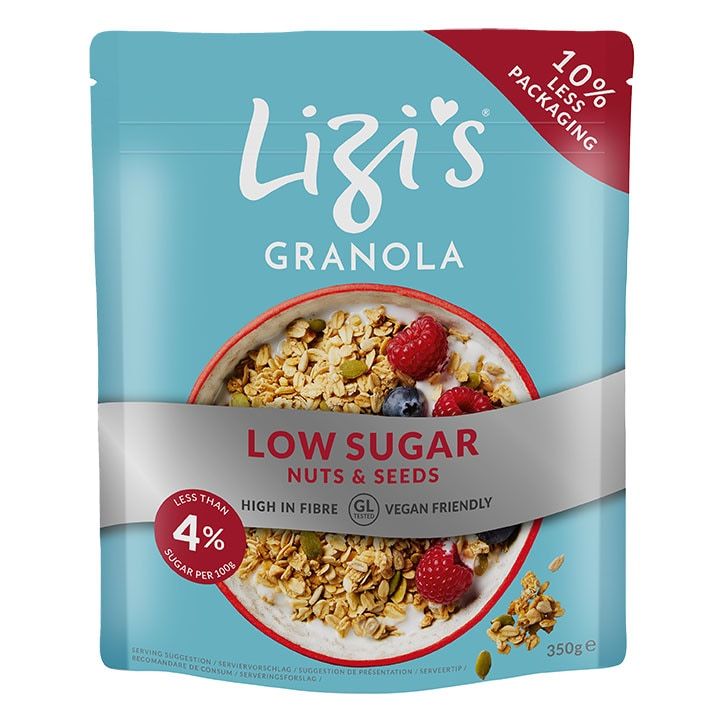 Lizi's Gluten Free Hazelnuts, Pecans &amp; Almonds Granola 350g Toasted Wholegrain Oat, Nut &amp; Seed