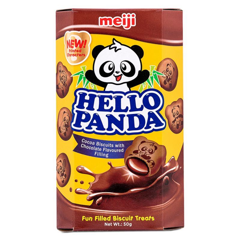 Meiji Hello Panda cocoa biscuits chocolate flavour filling - British product
