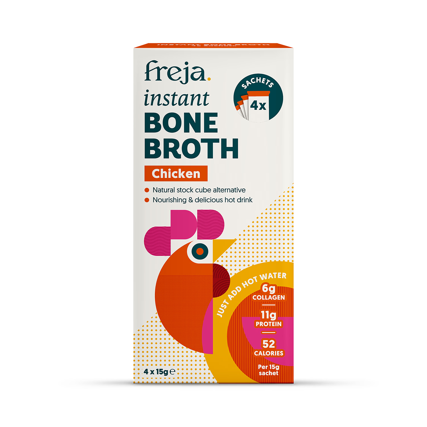 Freja Instant Bone Broth - Classic Chicken 4x 15g