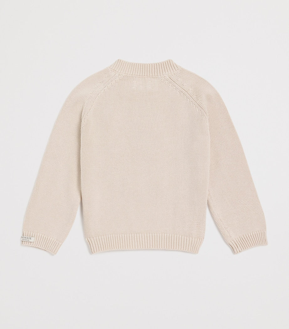 Donsje Organic Cotton Unicorn Loeke Baby Sweater 6-30 Months - British product