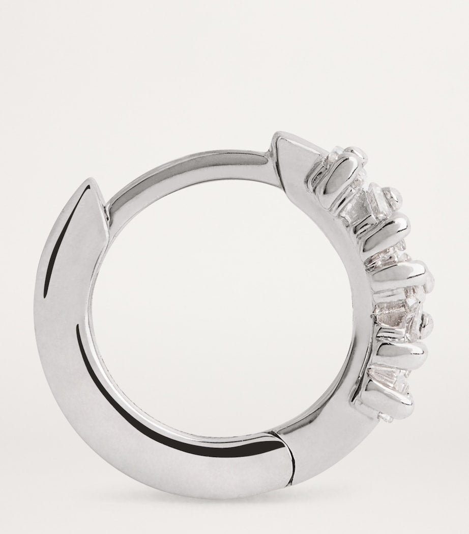 Suzanne Kalan white gold huggie earrings with diamonds 4mm, UK version