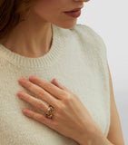 Boodles Raindance ring with multicoloured gemstones, imported from the UK