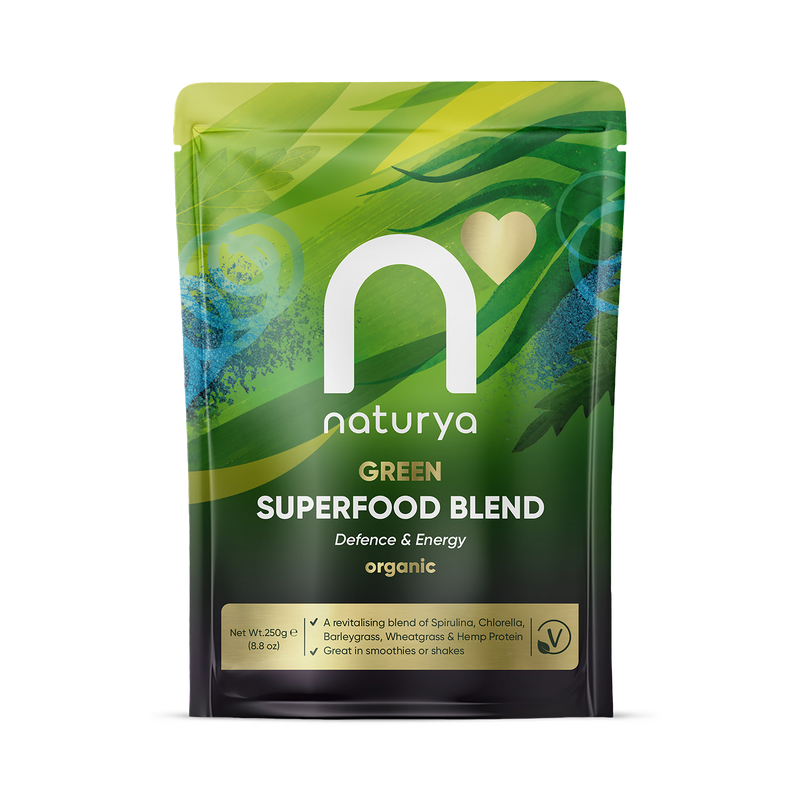 Naturya Organic Green Superblend 250g, imported from the UK