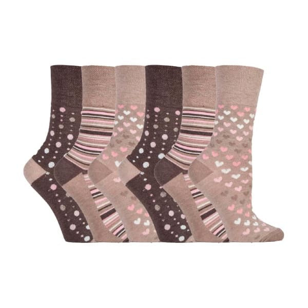 Gentle Grip 6 Pack Ladies Non Elastic Bamboo Socks
