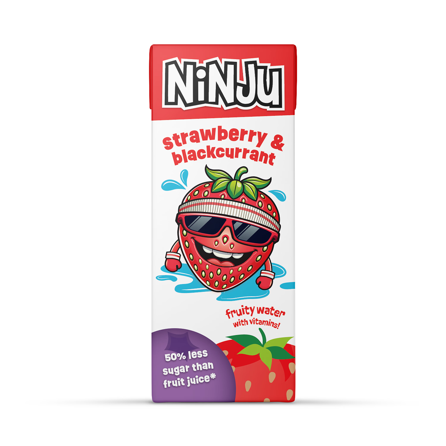 Ninju strawberry blackcurrant vitamin water 200ml - British product