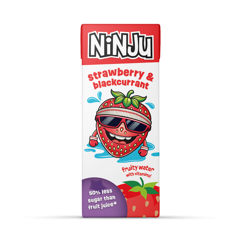 Ninju strawberry blackcurrant vitamin water 200ml - British product