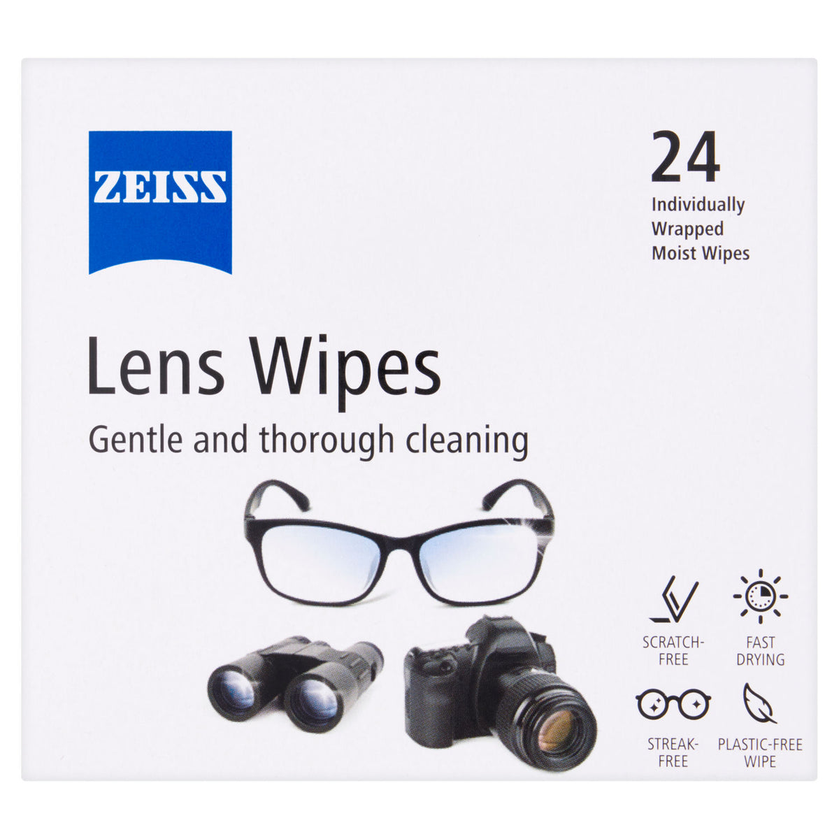 Zeiss lens wipes 24 individually wrapped moist wipes, UK version