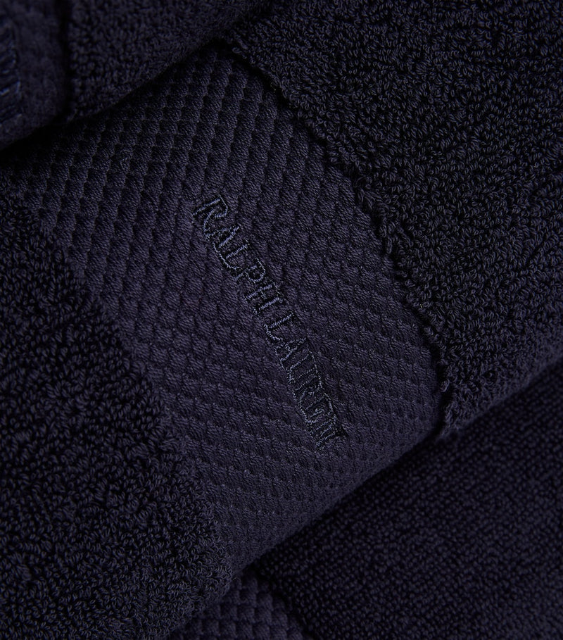Ralph Lauren Egyptian cotton bath towel with diamond embroidery, 75cm x 137cm, imported from the UK