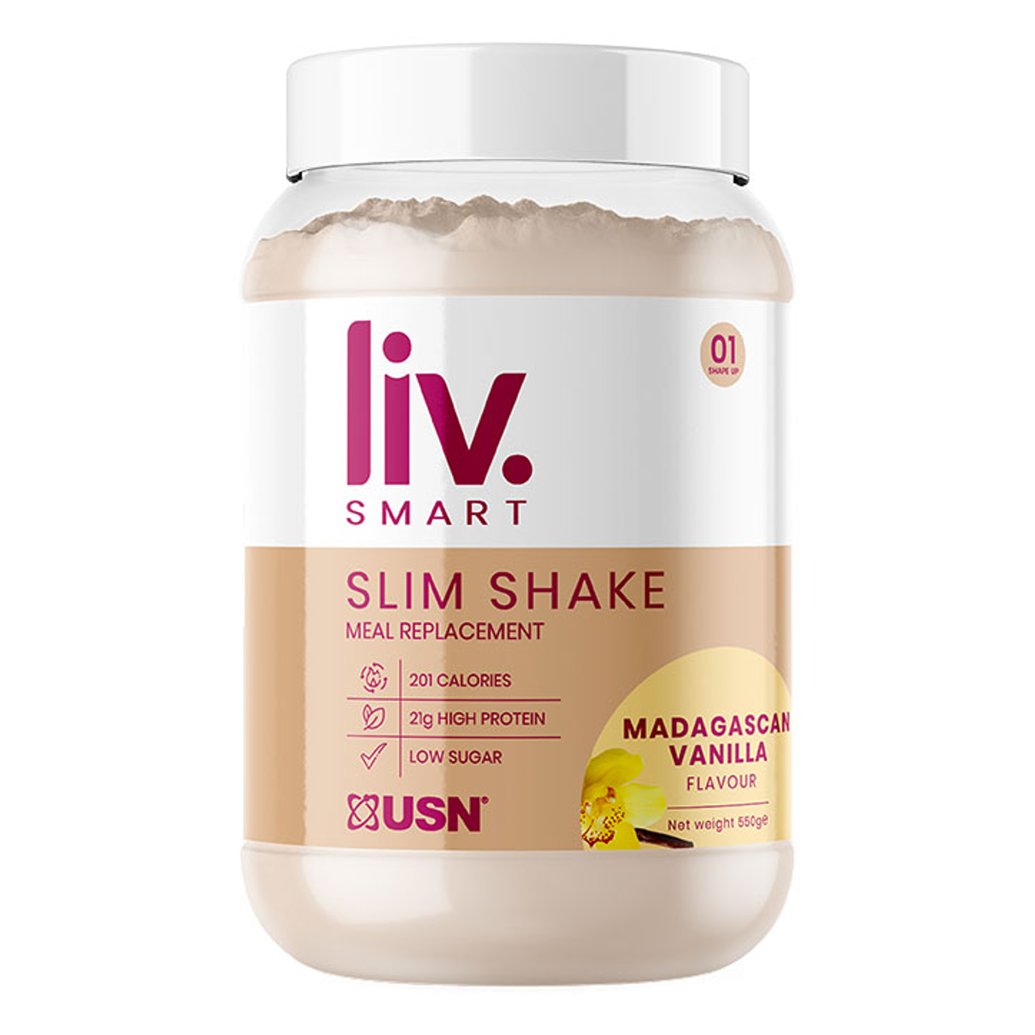USN Liv.Smart Slim Shake Meal Replacement Chocolate Brownie 550g - Vanilla