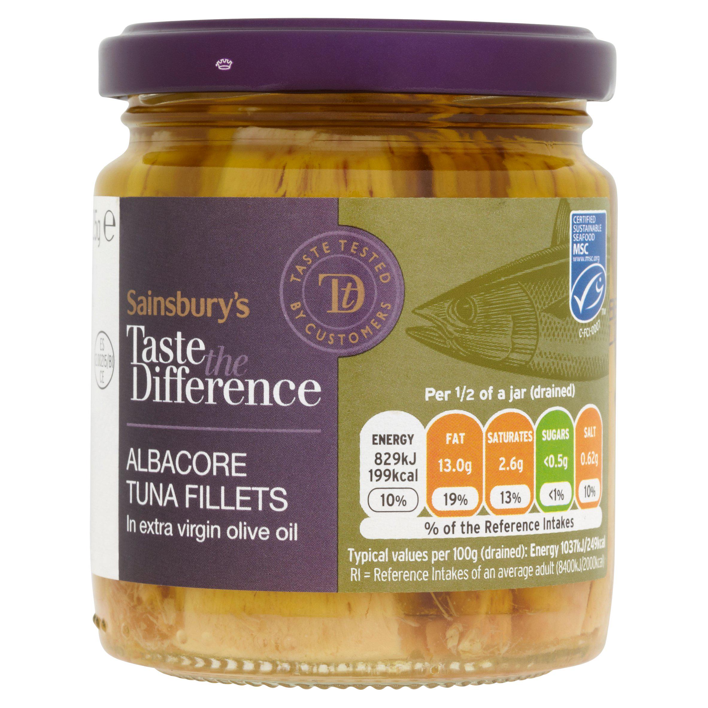 Sainsbury's Albacore Tuna in Extra Virgin Olive Oil, Taste the Difference 220g GOODS Sainsburys   