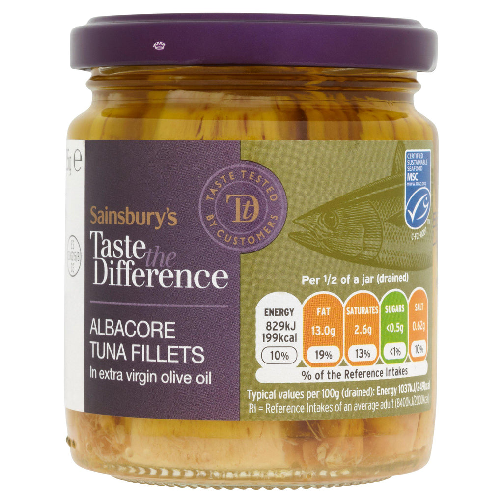 Sainsbury's Albacore Tuna in Extra Virgin Olive Oil, Taste the Difference 220g