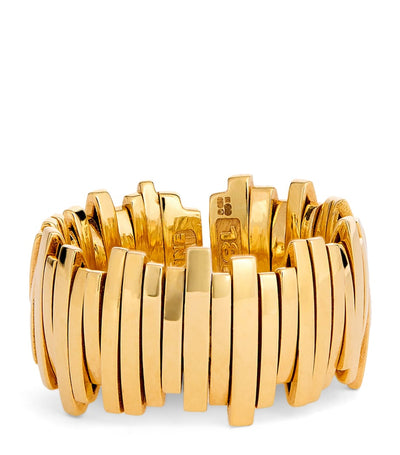 Harrods Suzanne Kalan Yellow Gold Golden Jagged Wide Band- Buy online at McGrocer