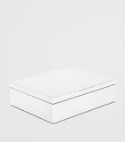 WOLF silver-plated watch and jewellery storage box with removable trays, 25x32x9cm (British brand)