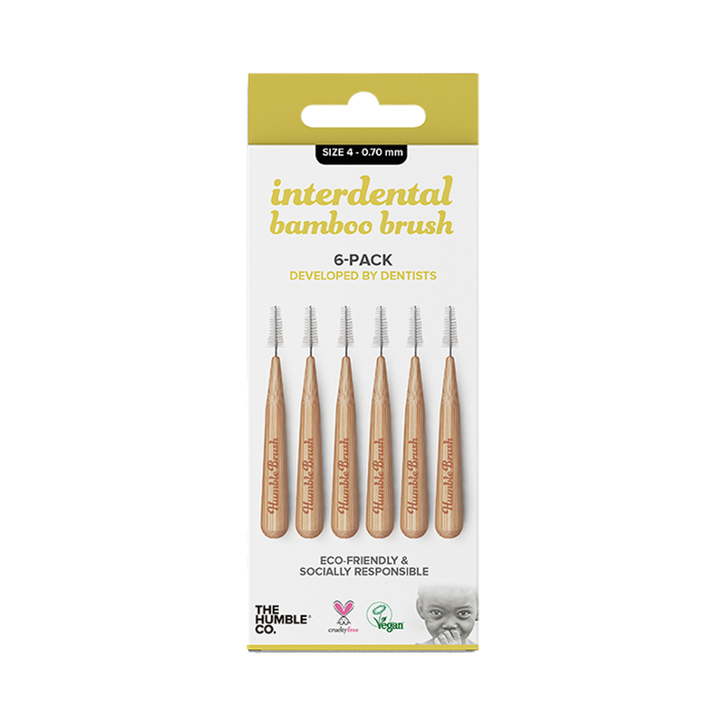 Humble Bamboo Interdental Brush Size 4 Yellow 6 Pack - Size 4 - Yellow