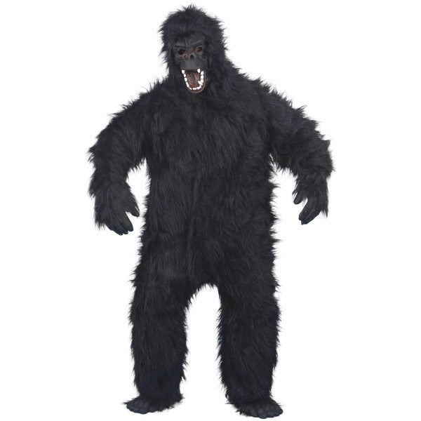 Smiffys gorilla costume black with bodysuit mask hands feet (British brand)