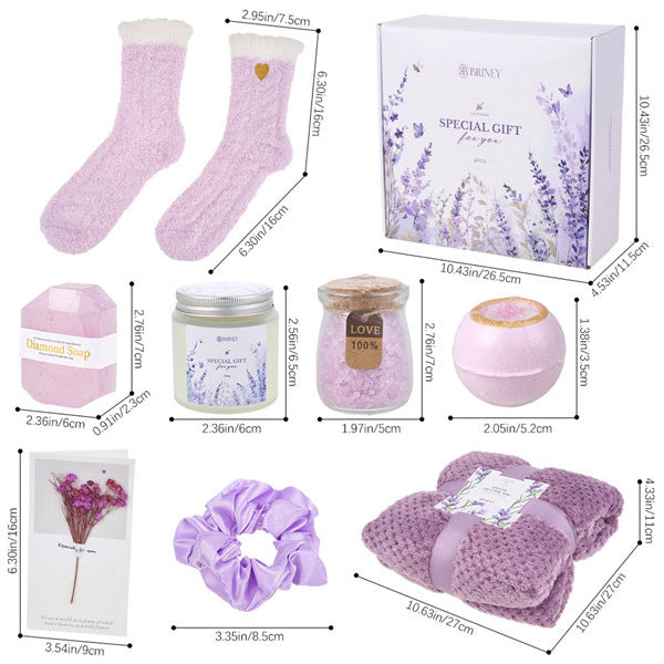 Livingandhome lavender-scented spa bath gift set - British product
