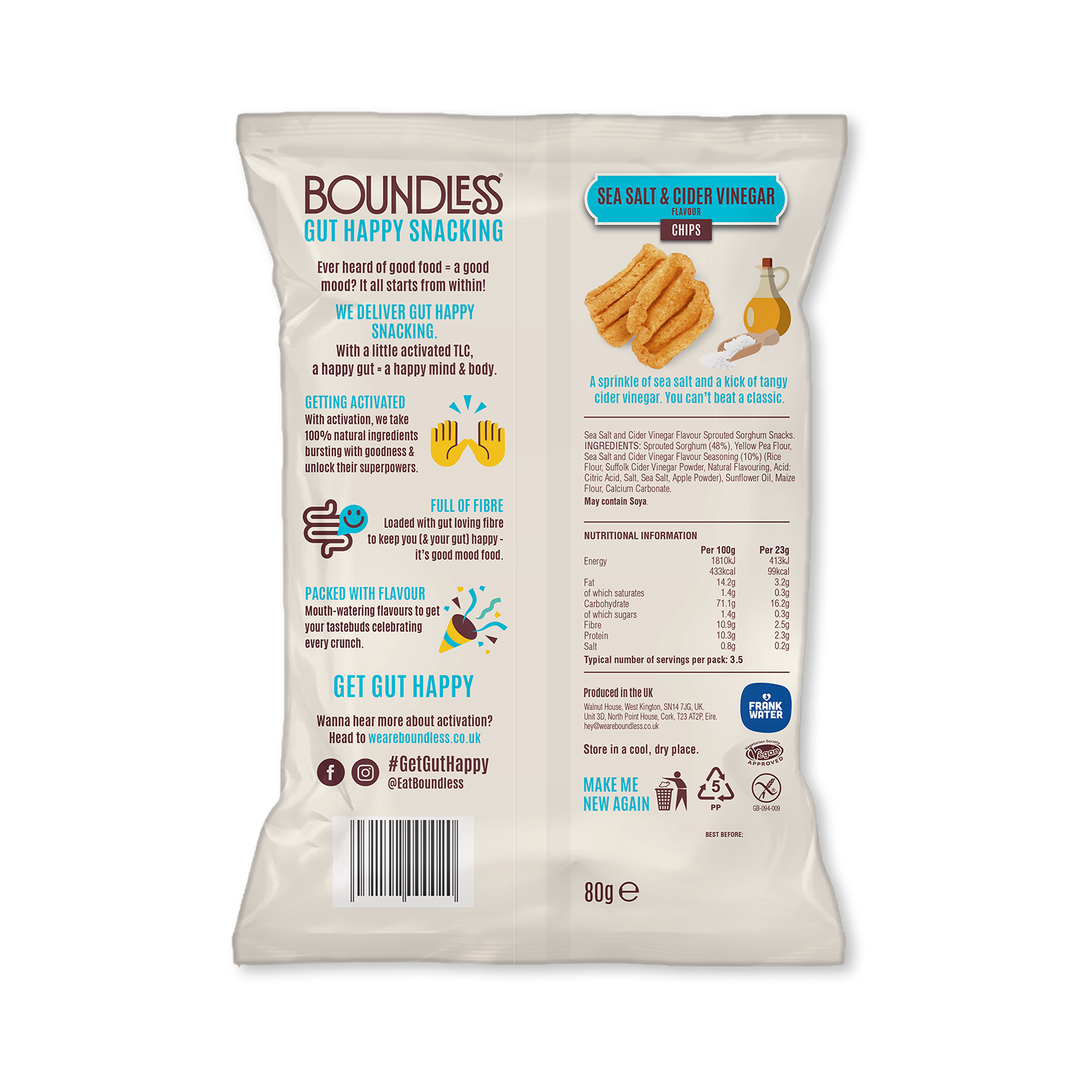 Boundless Chips mit Meersalz und Apfelessig, aktiviert, 80g
